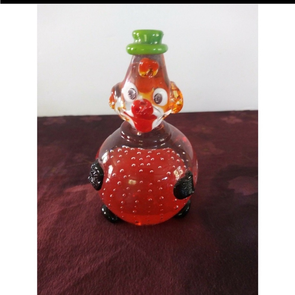 Vintage Murano Glass Clown Paperweight